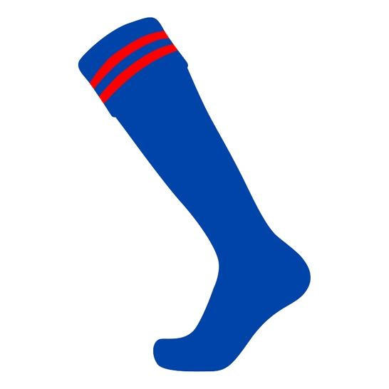 Buffalo Sports Ultra-Tec Football Socks - Royal With 2 Red Bars