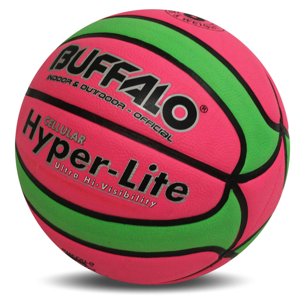 Buffalo Sports Hyper-Lite Cellular Rubber Basketball Neon Pink and Green