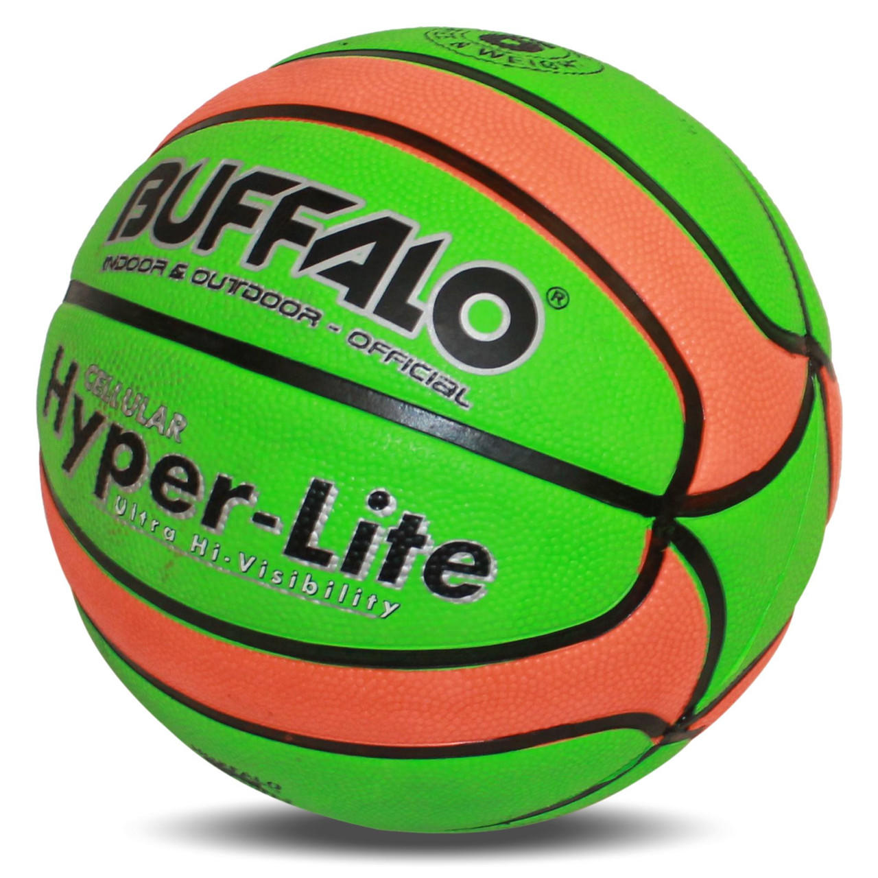 Buffalo Sports Hyper-Lite Cellular Rubber Basketball Neon Green and Orange