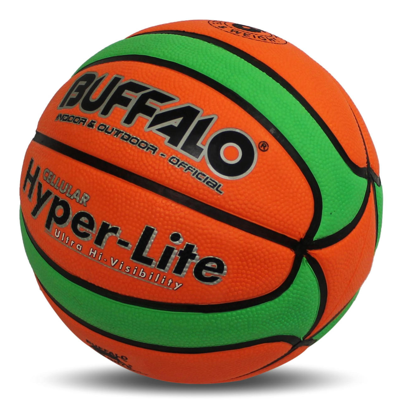 Buffalo Sports Hyper-Lite Cellular Rubber Basketball Neon Orange and Green