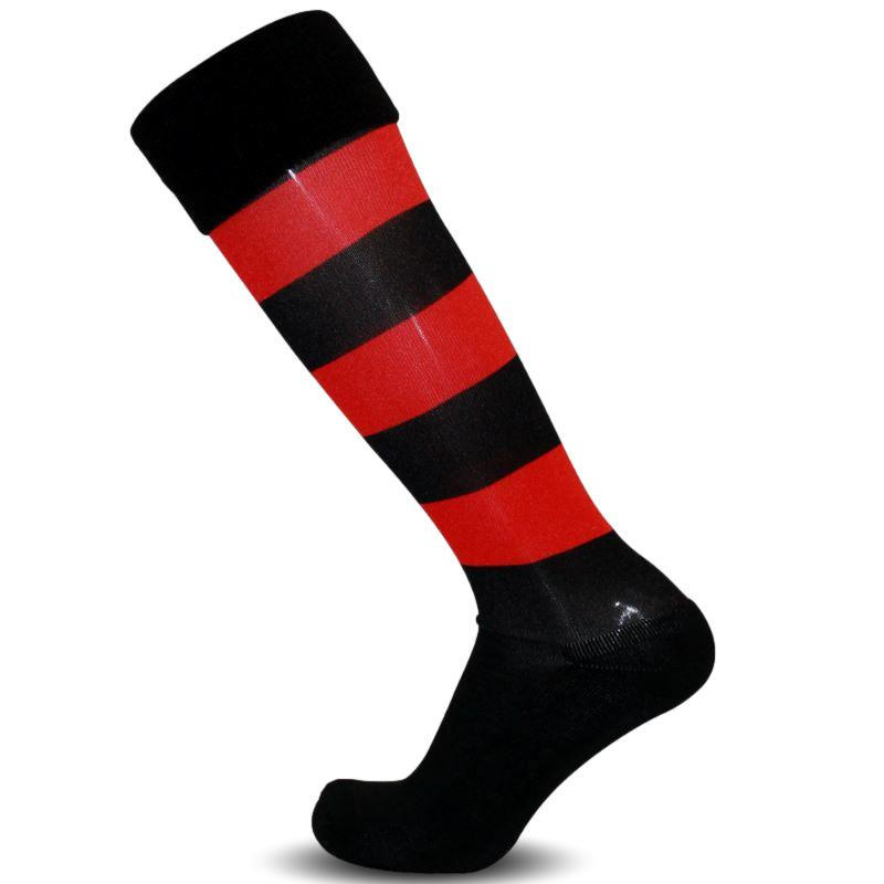 Buffalo Sports Ultra-Tec Football Socks - Black & Red Hoops