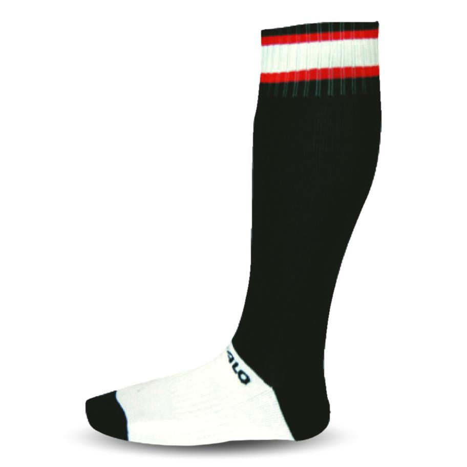Buffalo Sports Pro Football Socks - Black Red White Top