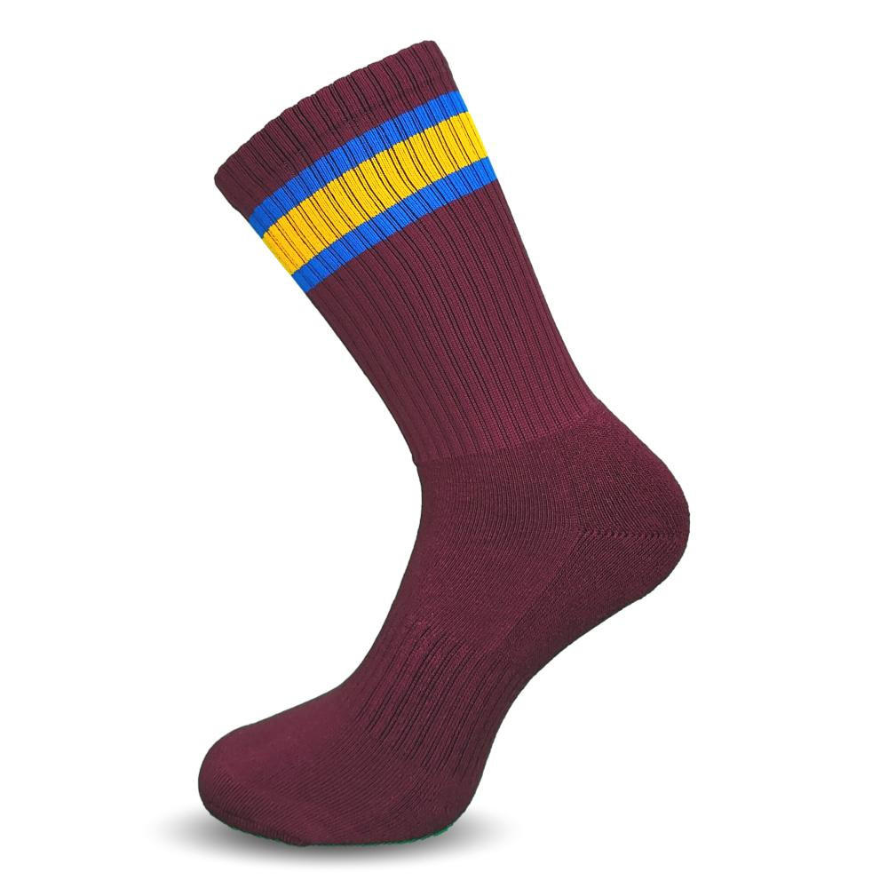 Buffalo Sports Short Style Ultra Football Socks - Maroon Gold Blue