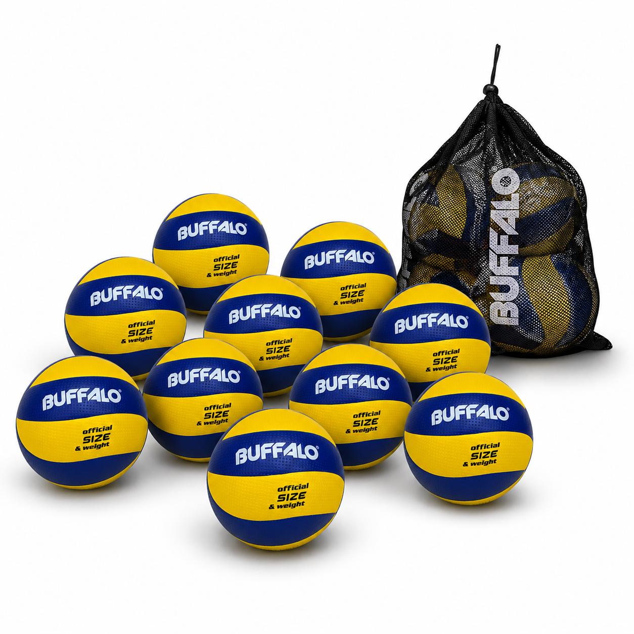 Buffalo Sports Ultra Pro Volleyball 10 Pack With Large Mesh Bag