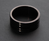 Ultra Fat Black Cock Ring - Stainless Steel