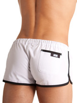 Gym Short Barcode - White