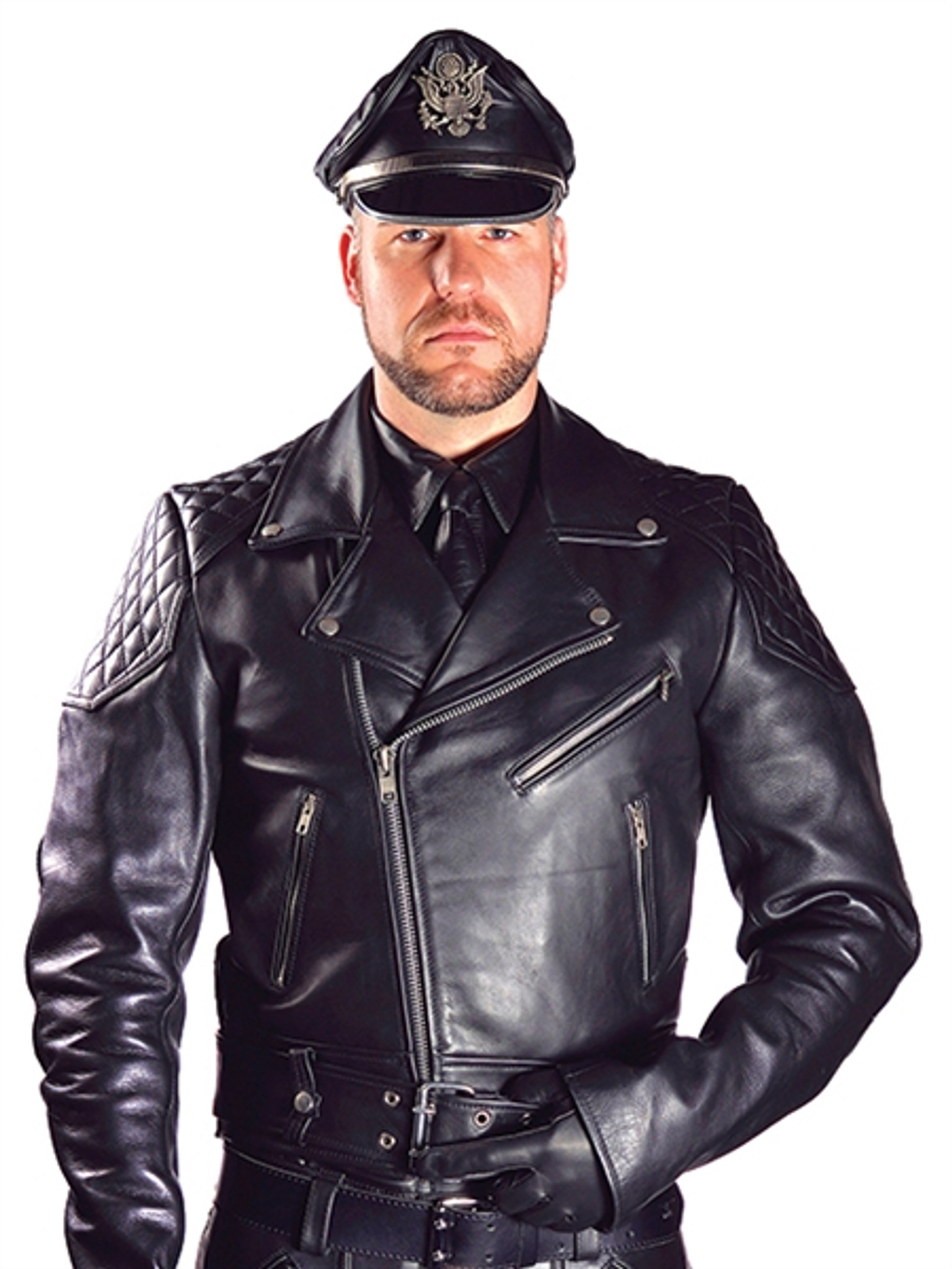 Mister B Leather Jacket With Belt