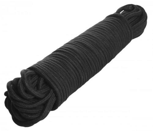 96 Foot Cotton Bondage Rope - Black 