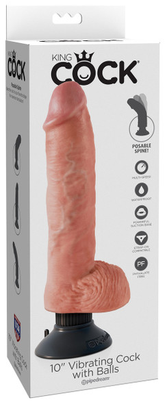 King Cock 10 in. Vibrating Cock with Balls