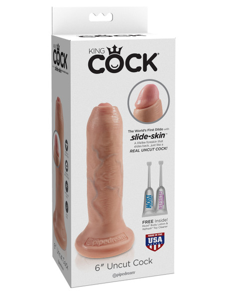 King Cock 6" Uncut Cock - Flesh