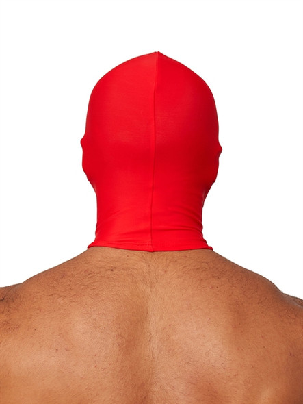 Mister B Lycra Hood Eyes and Mouth Open -Red