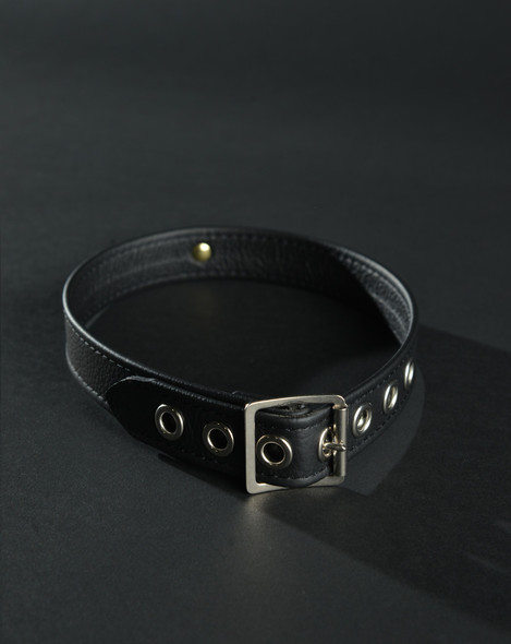 Leather Post & Ring Collar