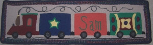 Breezy Ridge Rugs adapted this design for Linda Haskell.  She hooked it as a gift for her grandson.