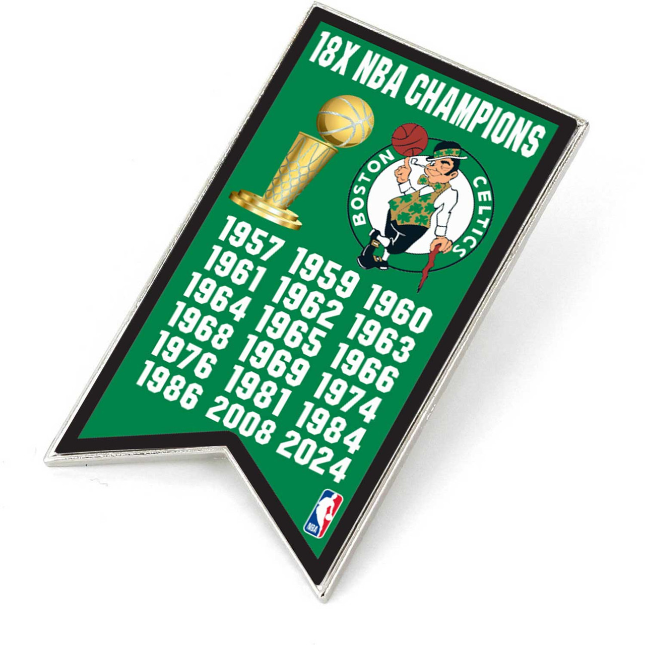 BOSTON CELTICS 18X CHAMPIONSHIP BANNER PIN (SP)