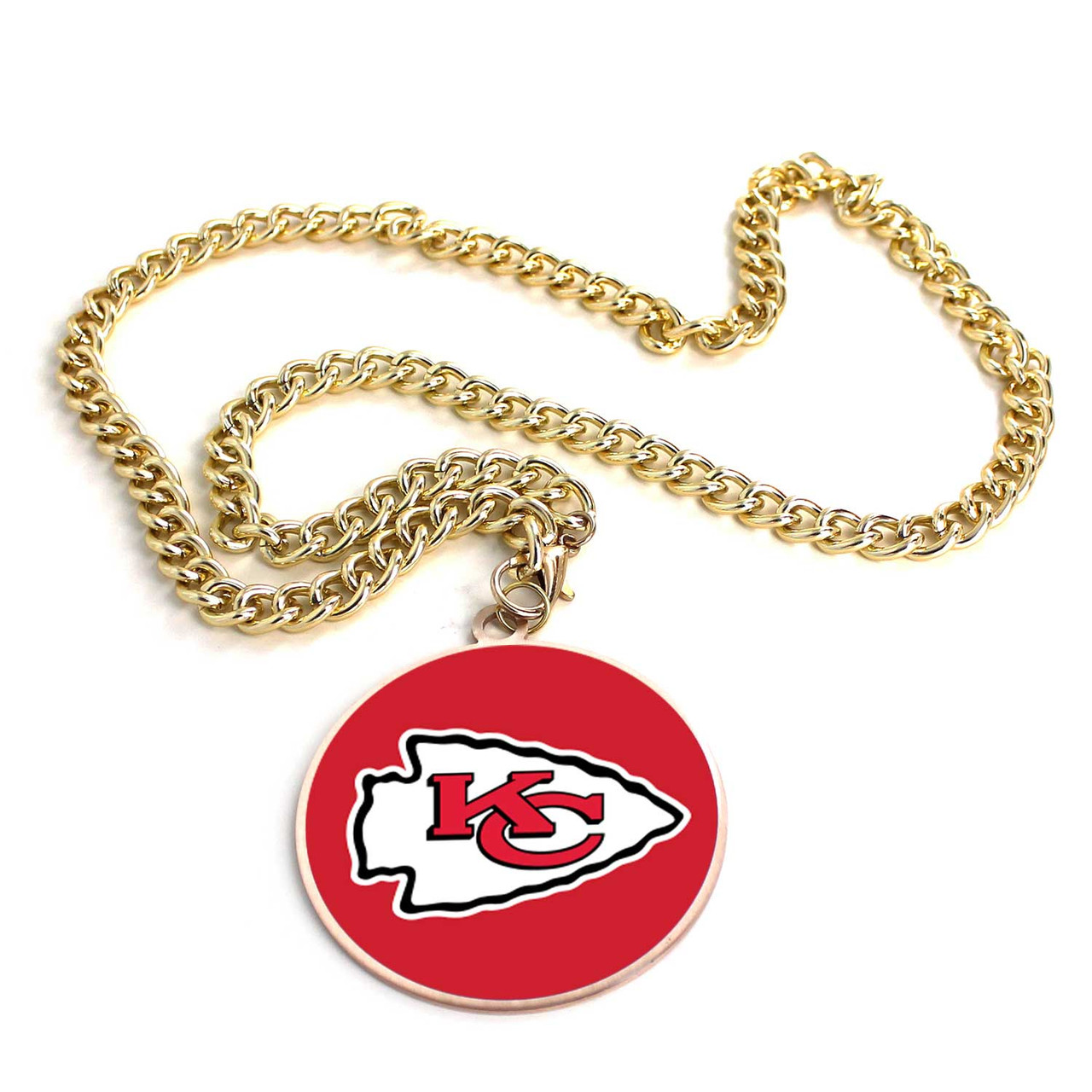 KANSAS CITY CHIEFS GOLD TEAM EMBLEM NECKLACE KANSAS CITY CHIEFS GOLD TEAM EMBLEM NECKLACE