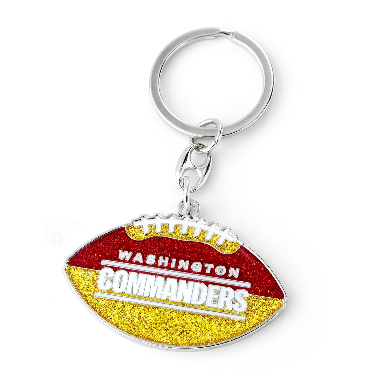 WASHINGTON COMMANDERS GLITTER FOOTBALL KEYCHAIN