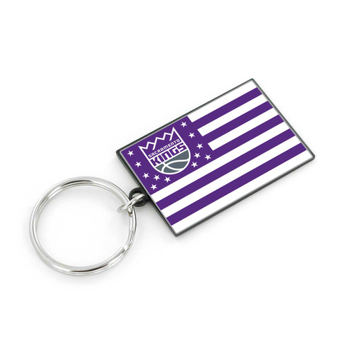 SACRAMENTO KINGS AMERICANA FLAG KEYCHAIN