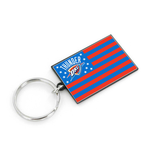 OKLAHOMA CITY THUNDER AMERICANA FLAG KEYCHAIN