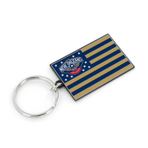 NEW ORLEANS PELICANS AMERICANA FLAG KEYCHAIN