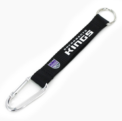 SACRAMENTO KINGS (BLACK) CARABINER LANYARD KEYCHAIN