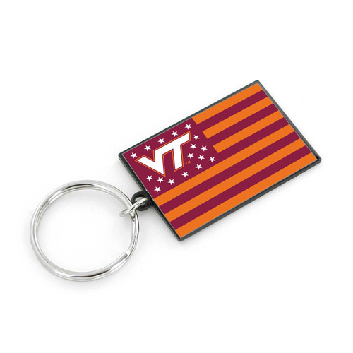 VIRGINIA TECH AMERICANA FLAG KEYCHAIN