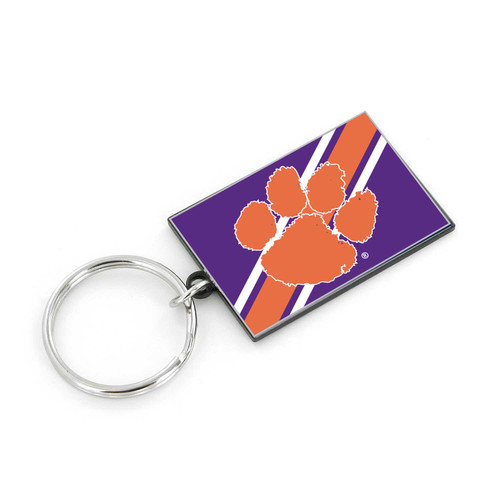 CLEMSON STRIPED KEYCHAIN