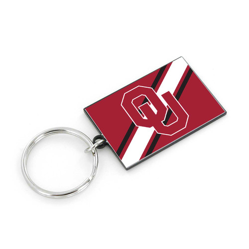 OKLAHOMA STRIPED KEYCHAIN