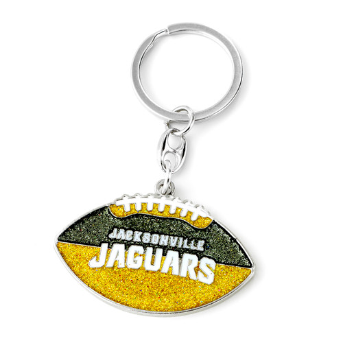 JACKSONVILLE JAGUARS GLITTER FOOTBALL KEYCHAIN
