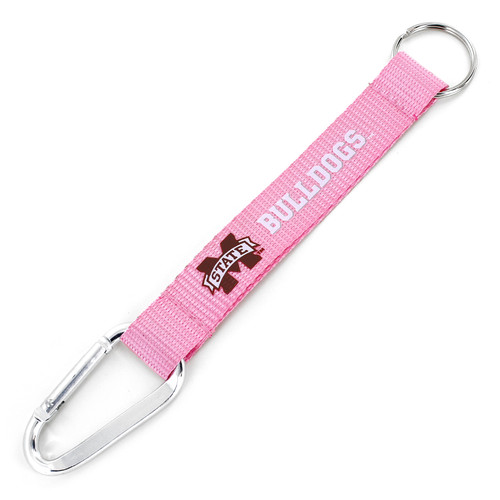 MISSISSIPPI STATE PINK CARABINER KEYCHAIN