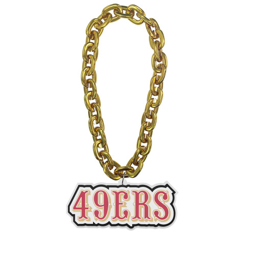 サンフランシスコ・49ers NFL ファンチェーン　fan chain NFL San Francisco 49ers 3D Fan Chain Necklace Foam (Gold Chain