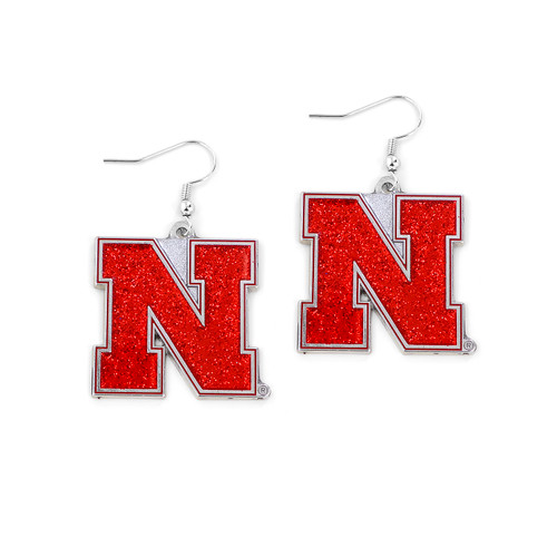 NEBRASKA GLITTER DAZZLE EARRINGS