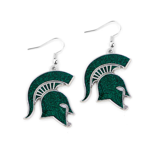 MICHIGAN STATE GLITTER DAZZLE EARRINGS