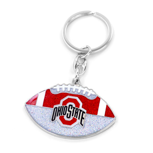 OHIO STATE GLITTER FOOTBALL KEYCHAIN