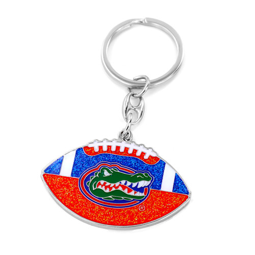 FLORIDA GLITTER FOOTBALL KEYCHAIN