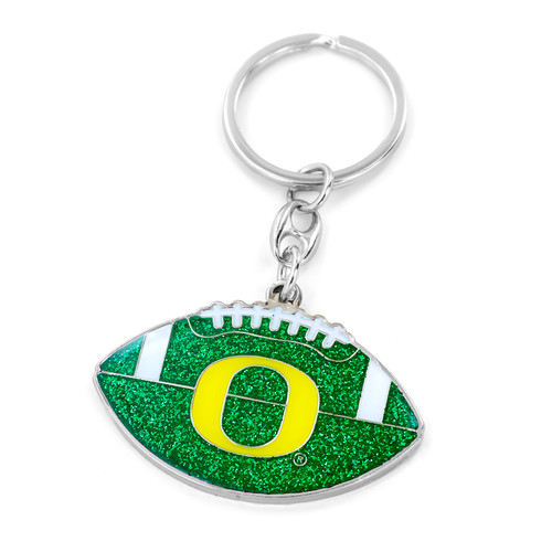 OREGON GLITTER FOOTBALL KEYCHAIN