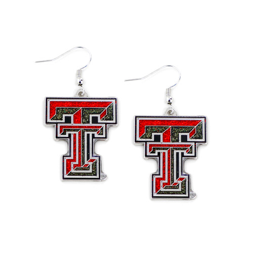 TEXAS TECH  GLITTER DAZZLE EARRINGS