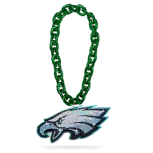 PHILADELPHIA EAGLES HEAD 'BLING' (GREEN) FAN CHAIN