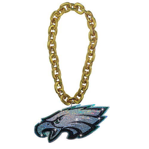 PHILADELPHIA EAGLES HEAD 'BLING' (GOLD) FAN CHAIN