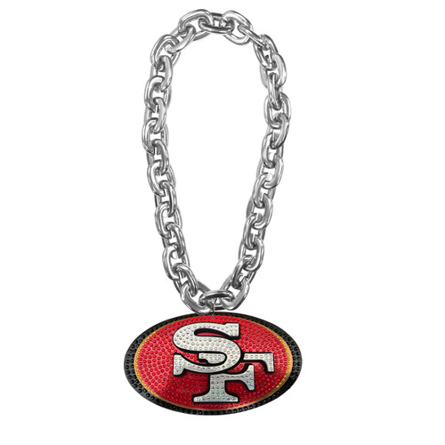 SAN FRANCISCO 49ERS 'BLING' (SILVER) FAN CHAIN
