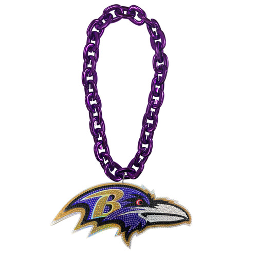 BALTIMORE RAVENS HEAD 'BLING' (PURPLE) FAN CHAIN
