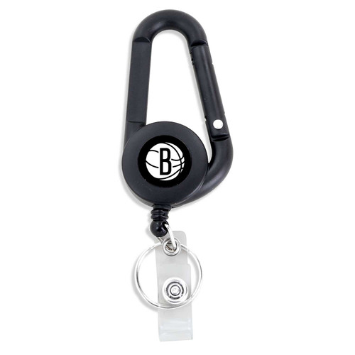 NEW JERSEY NETS BADGE REEL CARABINER