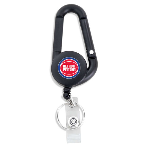 DETROIT PISTONS BADGE REEL CARABINER