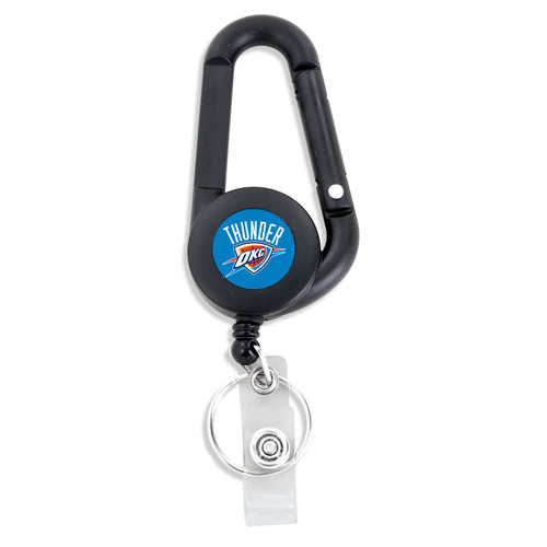 OKLAHOMA CITY THUNDER BADGE REEL CARABINER
