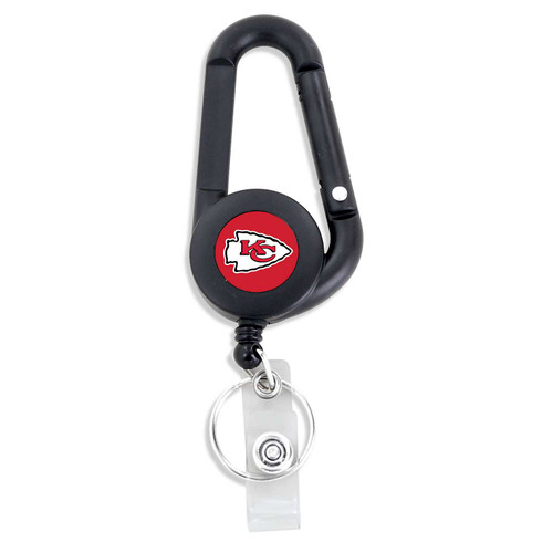 KANSAS CITY CHIEFS BADGE REEL CARABINER