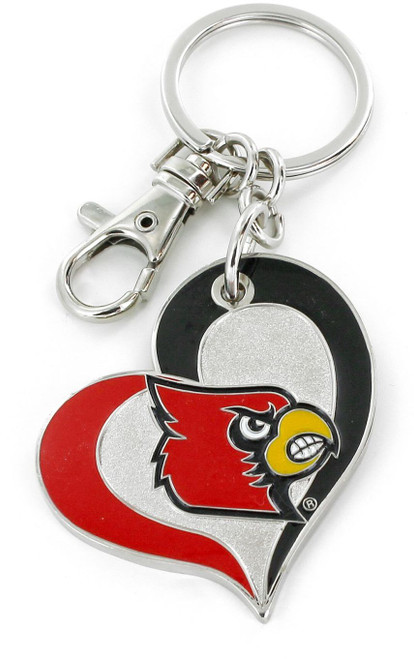 LOUISVILLE SWIRL HEART KEYCHAIN