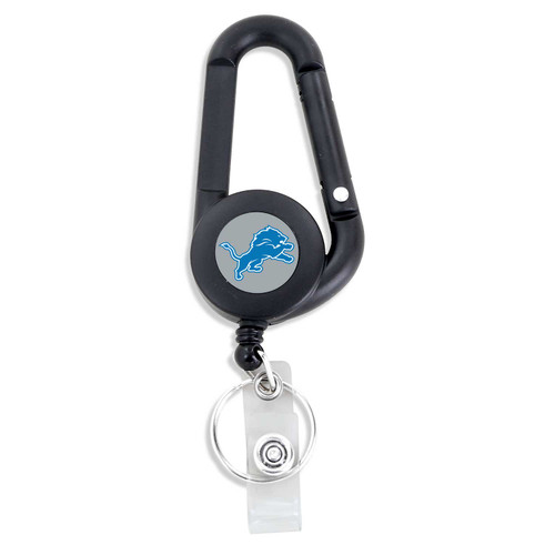 DETROIT LIONS BADGE REEL CARABINER