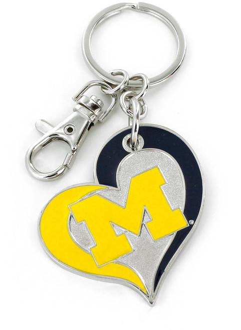 MICHIGAN SWIRL HEART KEYCHAIN