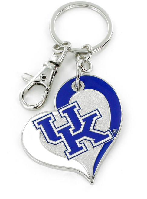 KENTUCKY SWIRL HEART KEYCHAIN