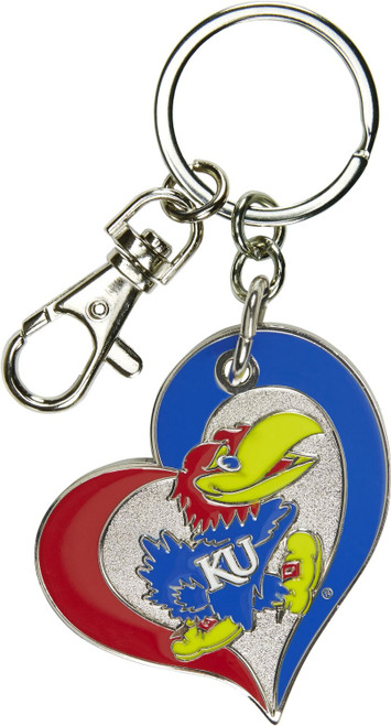 KANSAS SWIRL HEART KEYCHAIN