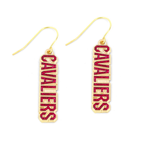 CAVALIERS GLITTER WORDMARK EARRINGS